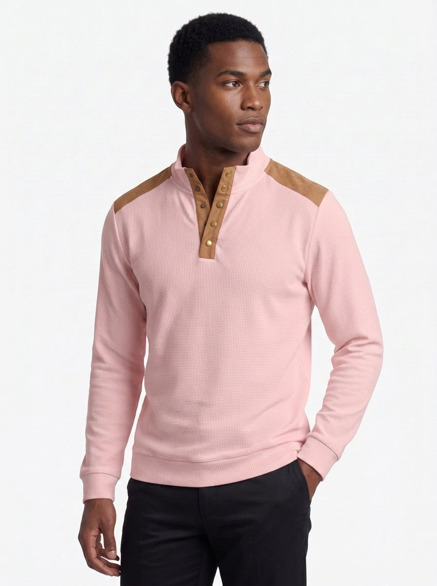Koltee | Men's Quarter Snap Long Sleeve Top Plus Size Comfortable Pullover