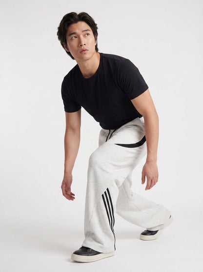 Koltee | Men's Plus Size Wide Leg Casual Sweatpants with Stripe Detail Comfortable Fit