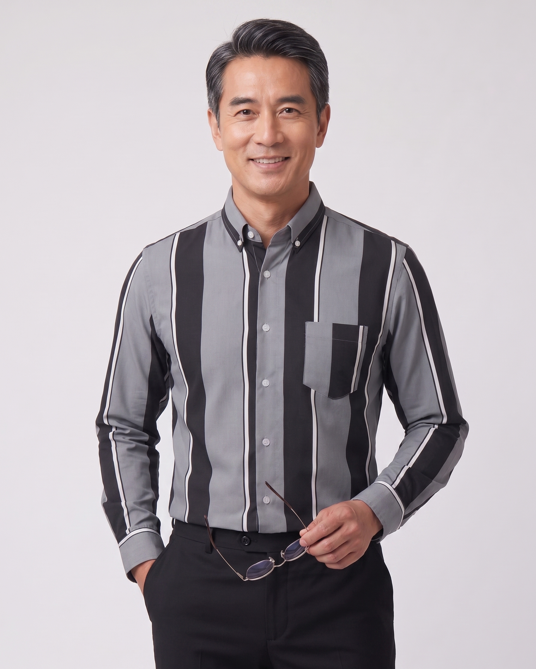 Koltee | Men's Slim Fit Striped Button Up Shirt Casual Dress Shirt