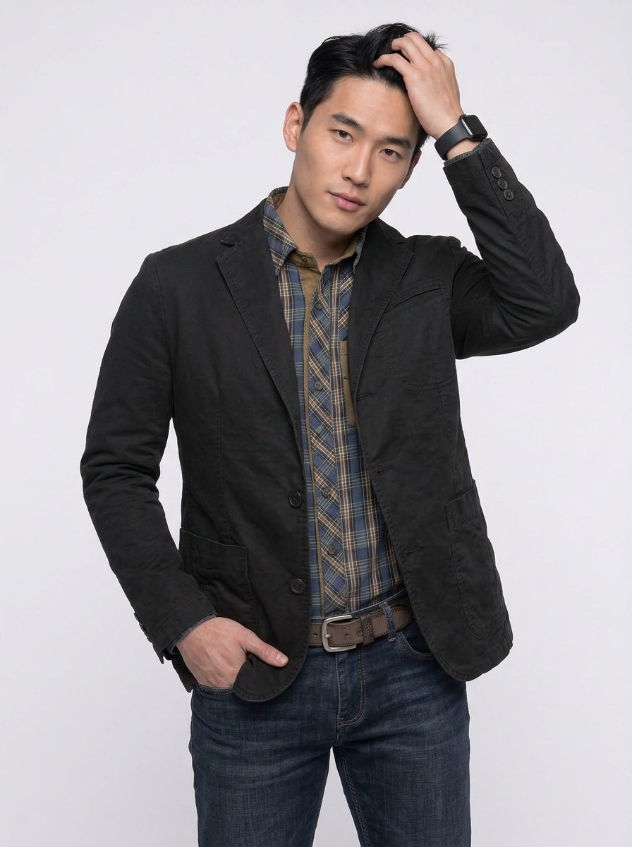 Koltee | Men's Button Up Lapel Collar Blazer Formal Casual Jacket