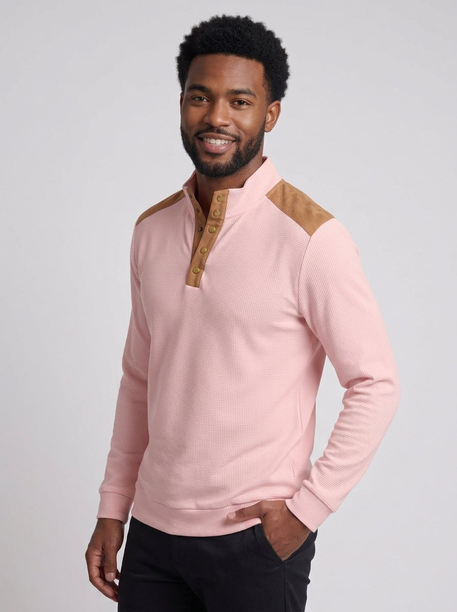Koltee | Men's Quarter Snap Long Sleeve Top Plus Size Comfortable Pullover