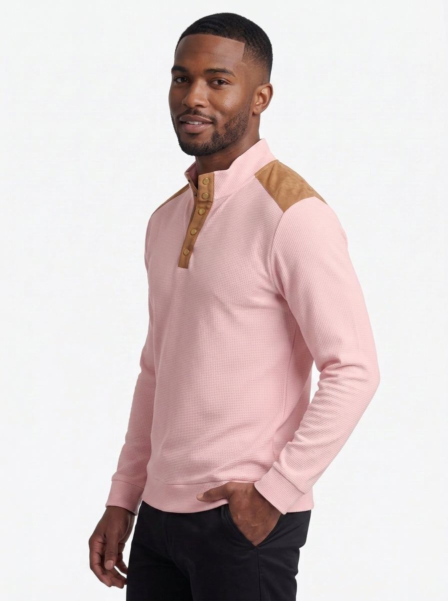 Koltee | Men's Quarter Snap Long Sleeve Top Plus Size Comfortable Pullover