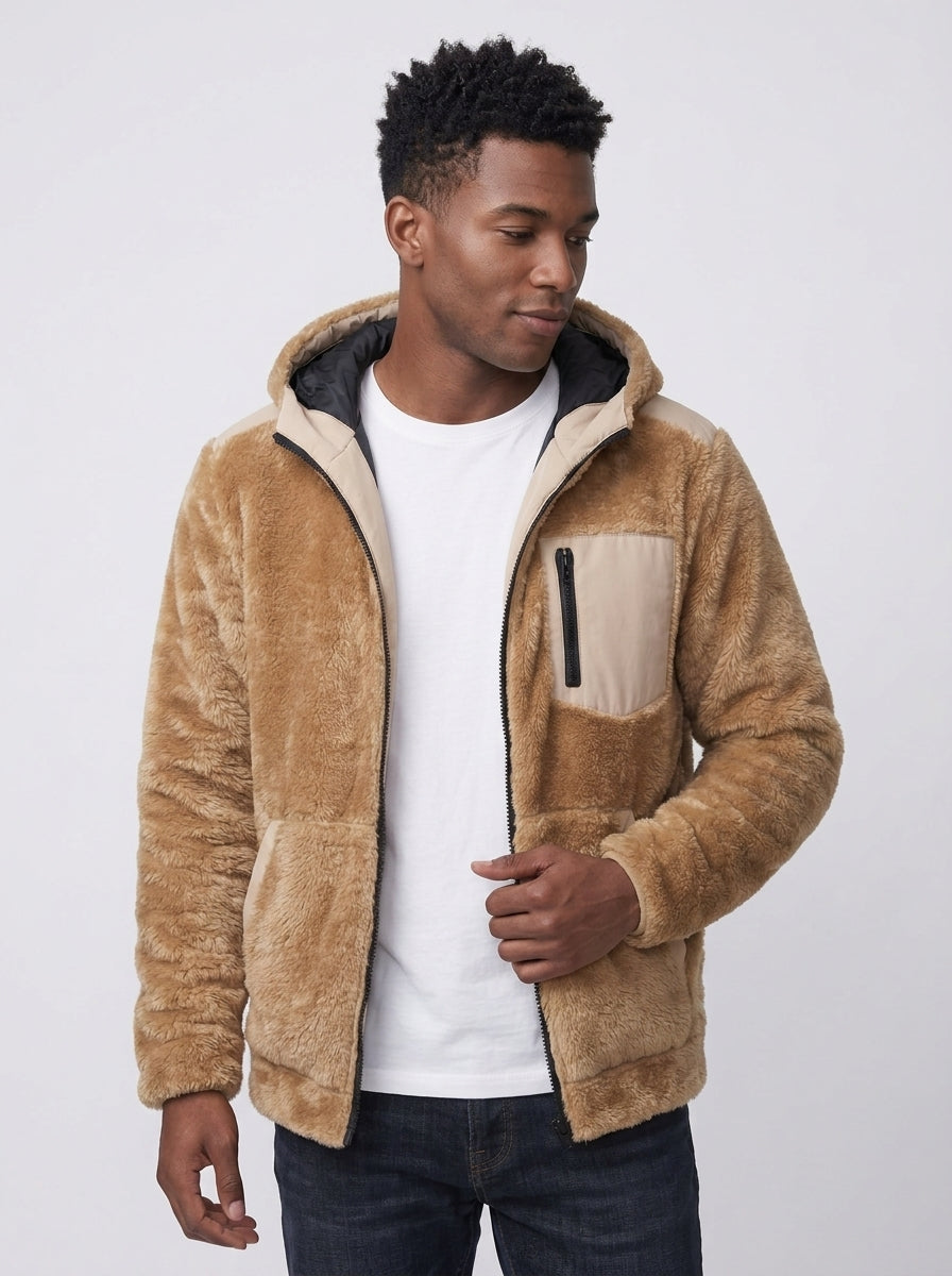 Koltee | Men's Zip Up Fleece Hooded Jacket Warm Casual Outerwear
