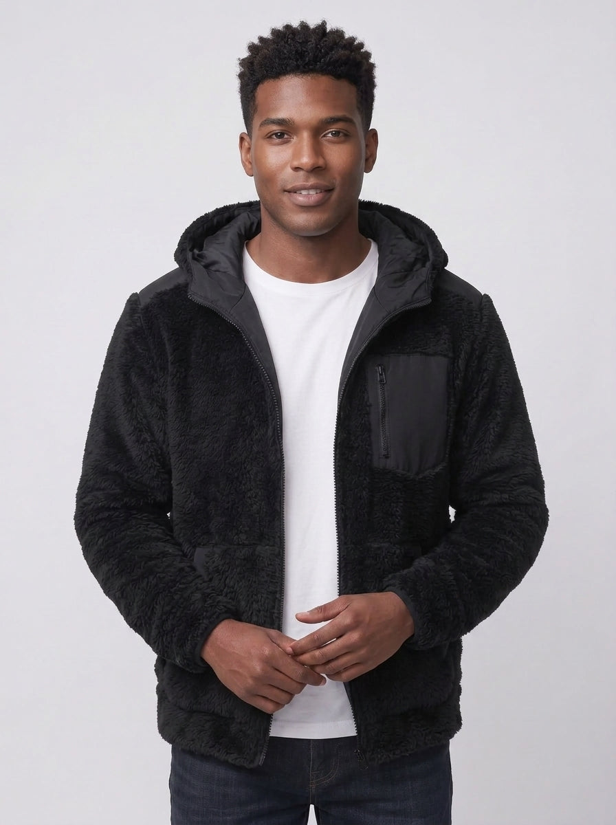 Koltee | Men's Zip Up Fleece Hooded Jacket Warm Casual Outerwear