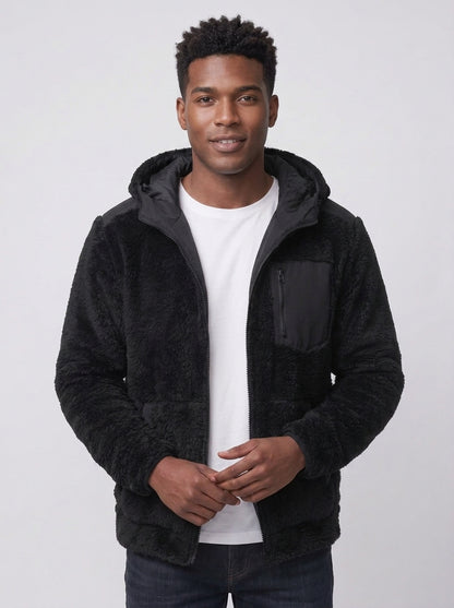 Koltee | Men's Zip Up Fleece Hooded Jacket Warm Casual Outerwear