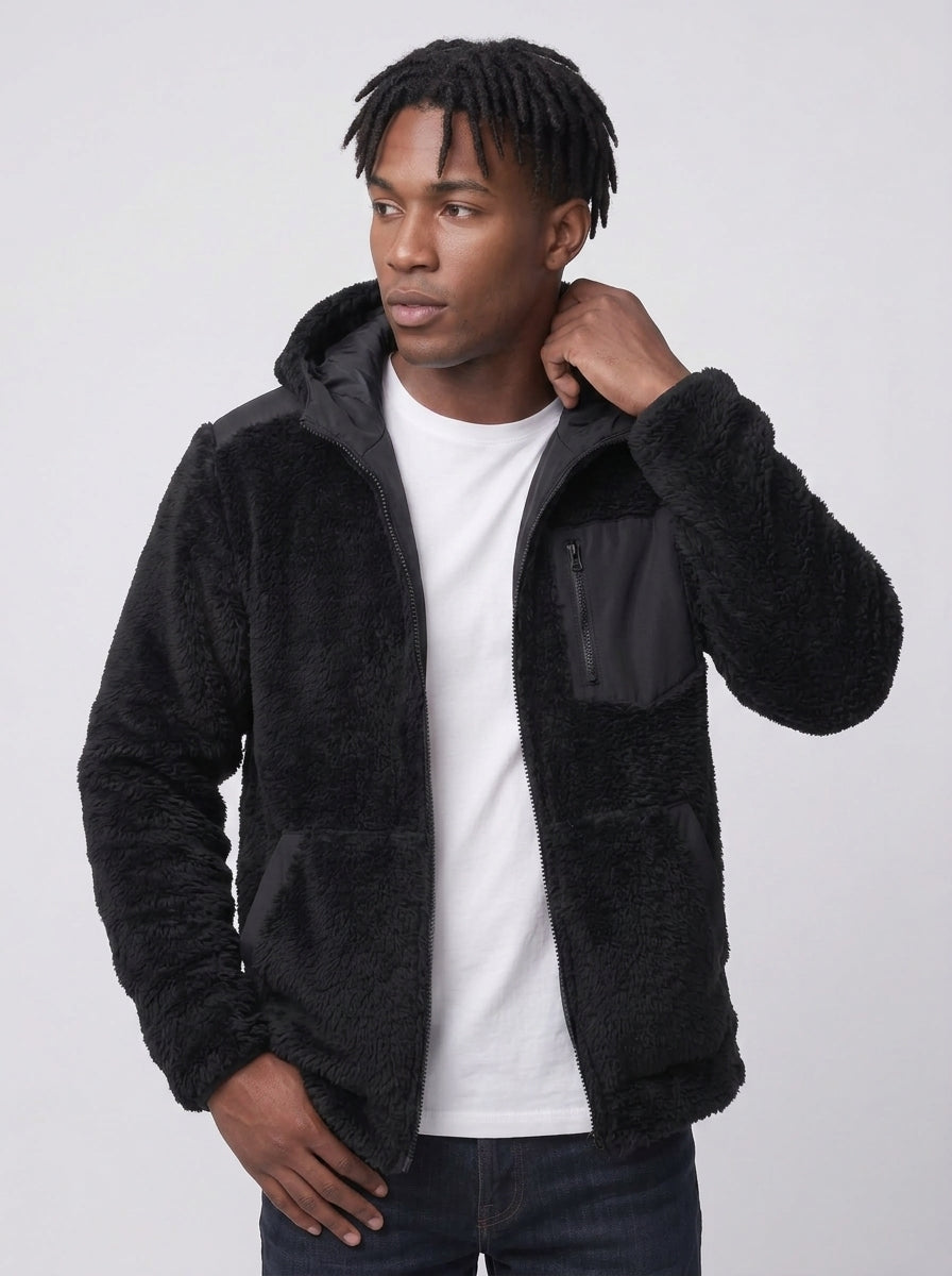 Koltee | Men's Zip Up Fleece Hooded Jacket Warm Casual Outerwear