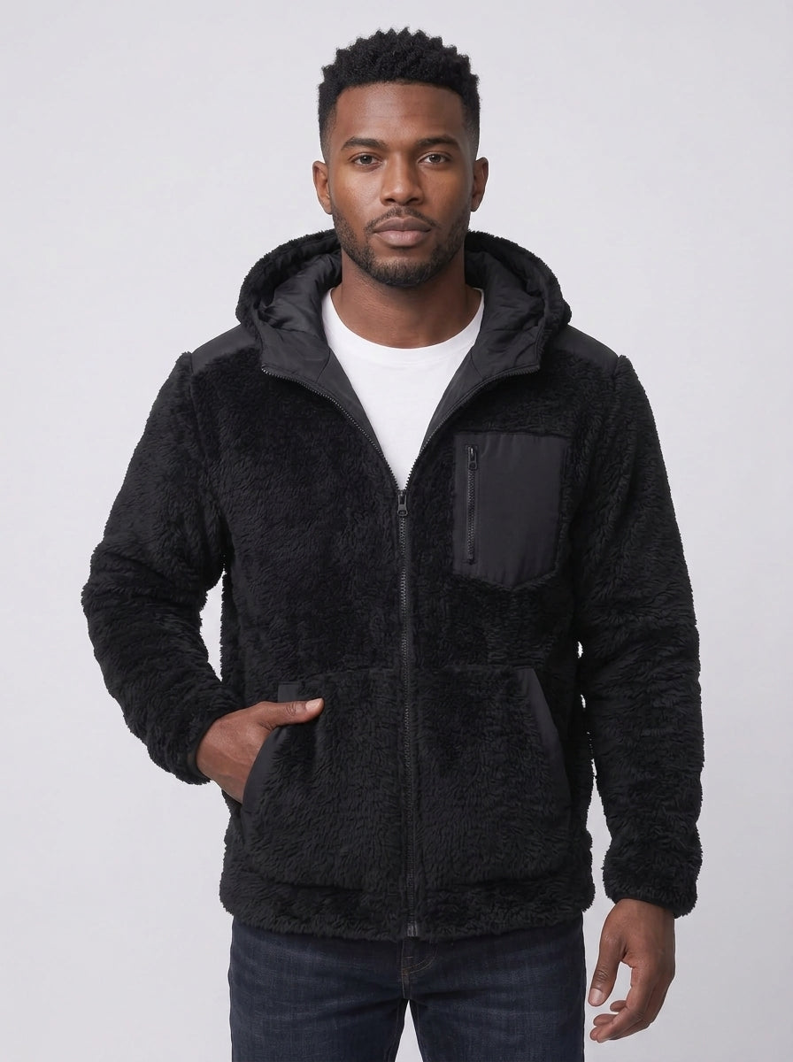 Koltee | Men's Zip Up Fleece Hooded Jacket Warm Casual Outerwear