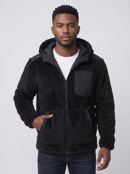 Koltee | Men's Zip Up Fleece Hooded Jacket Warm Casual Outerwear