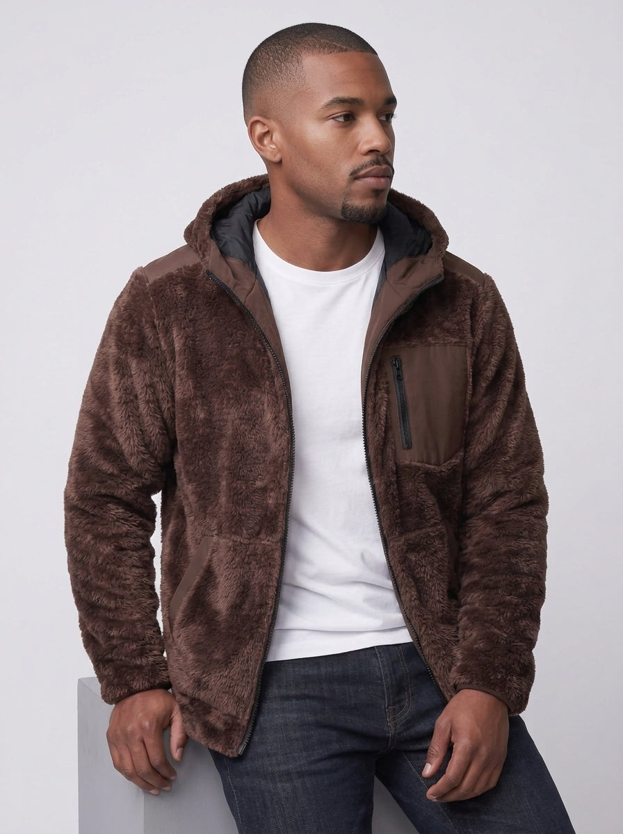 Koltee | Men's Zip Up Fleece Hooded Jacket Warm Casual Outerwear