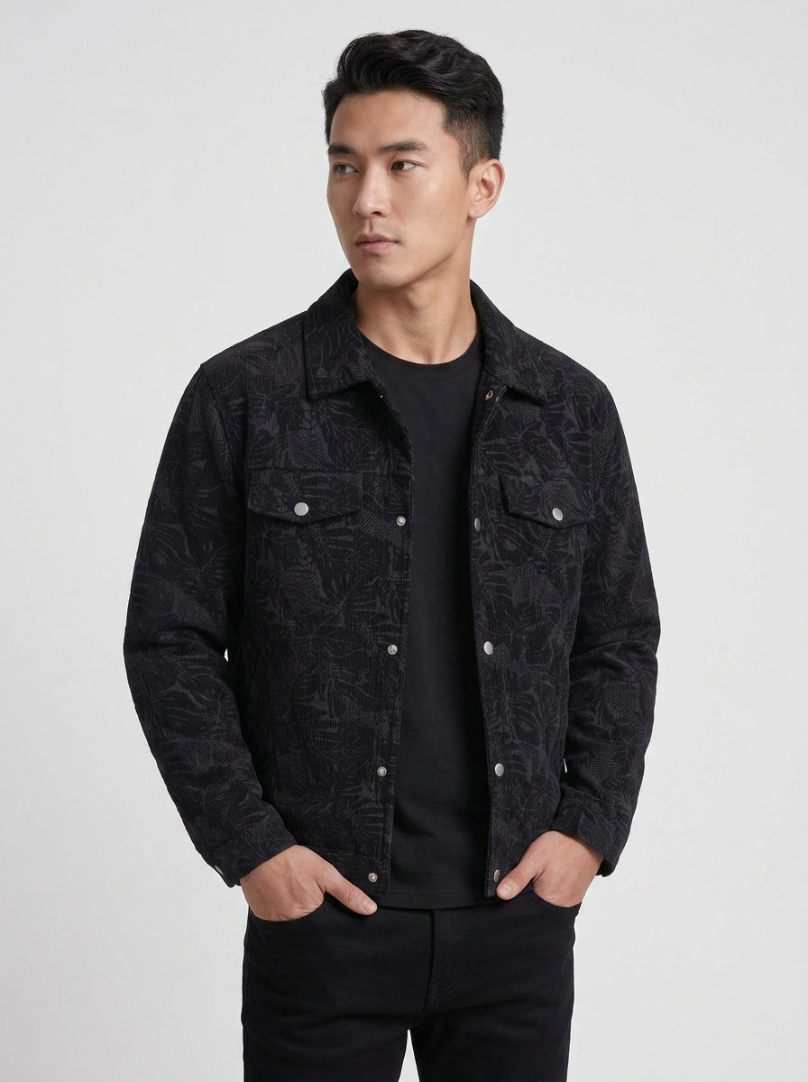 Koltee | Men's Corduroy Snap Down Casual Jacket Comfortable Outerwear