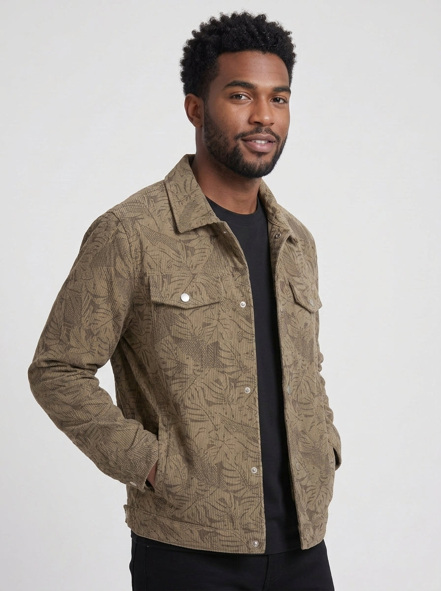 Koltee | Men's Corduroy Snap Down Casual Jacket Comfortable Outerwear