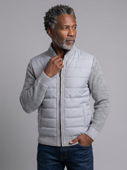 Koltee | Men's Quilted Knit Bomber Jacket with Stand Collar Stylish Outerwear