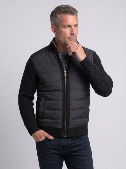 Koltee | Men's Quilted Knit Bomber Jacket with Stand Collar Stylish Outerwear