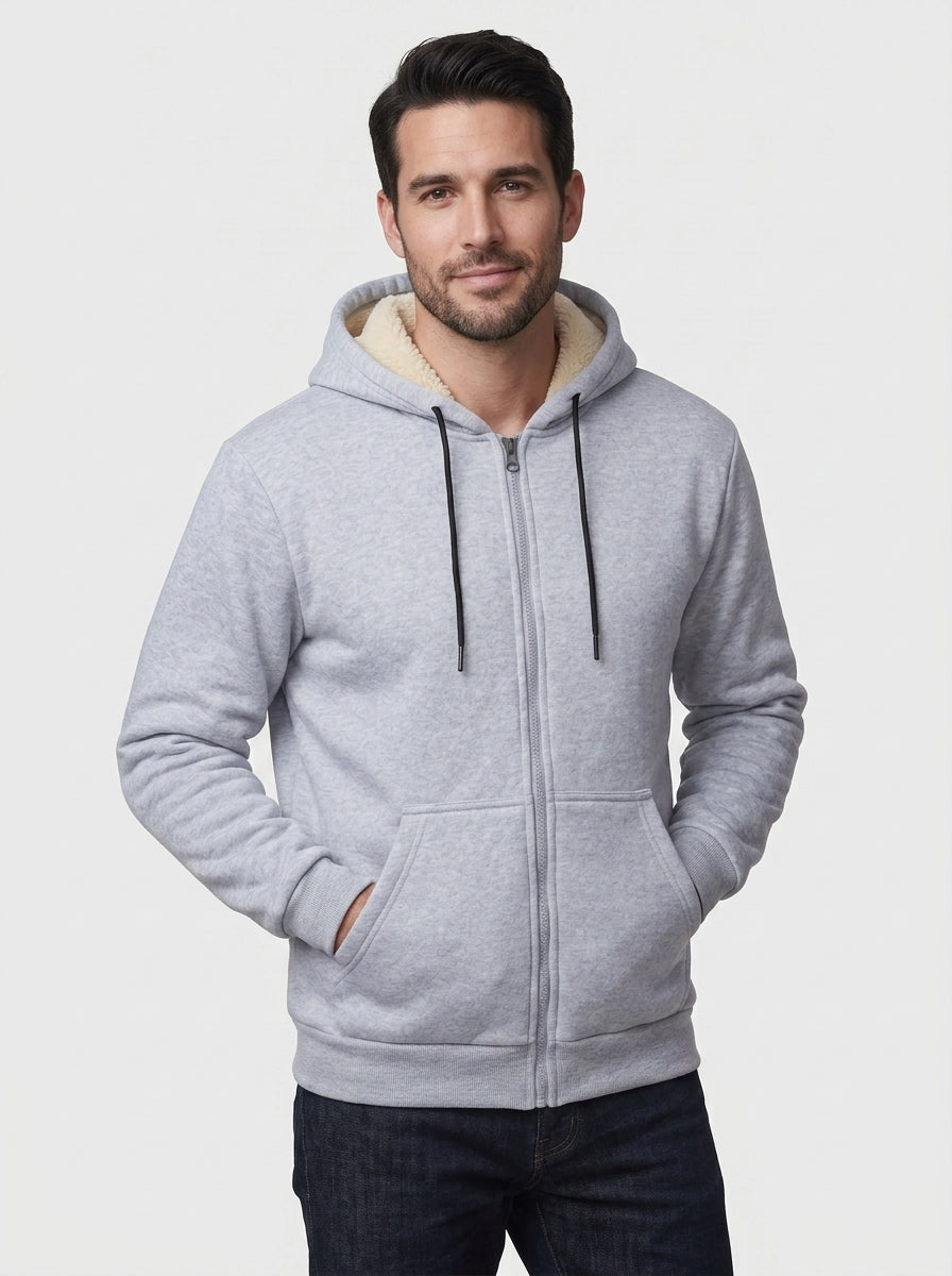 Koltee | Men's Sherpa Lined Zip Up Hoodie Warm Casual Outerwear