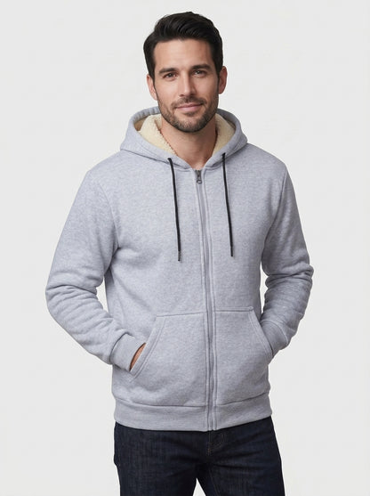 Koltee | Men's Sherpa Lined Zip Up Hoodie Warm Casual Outerwear