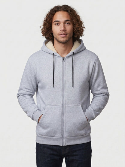 Koltee | Men's Sherpa Lined Zip Up Hoodie Warm Casual Outerwear