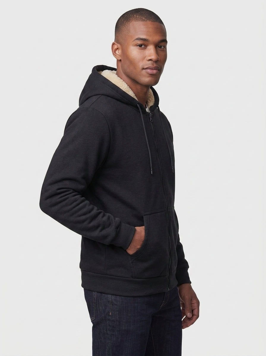 Koltee | Men's Sherpa Lined Zip Up Hoodie Warm Casual Outerwear